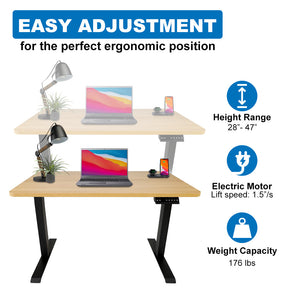 Electric Height Adjustable Standing Desk | 48x30 in